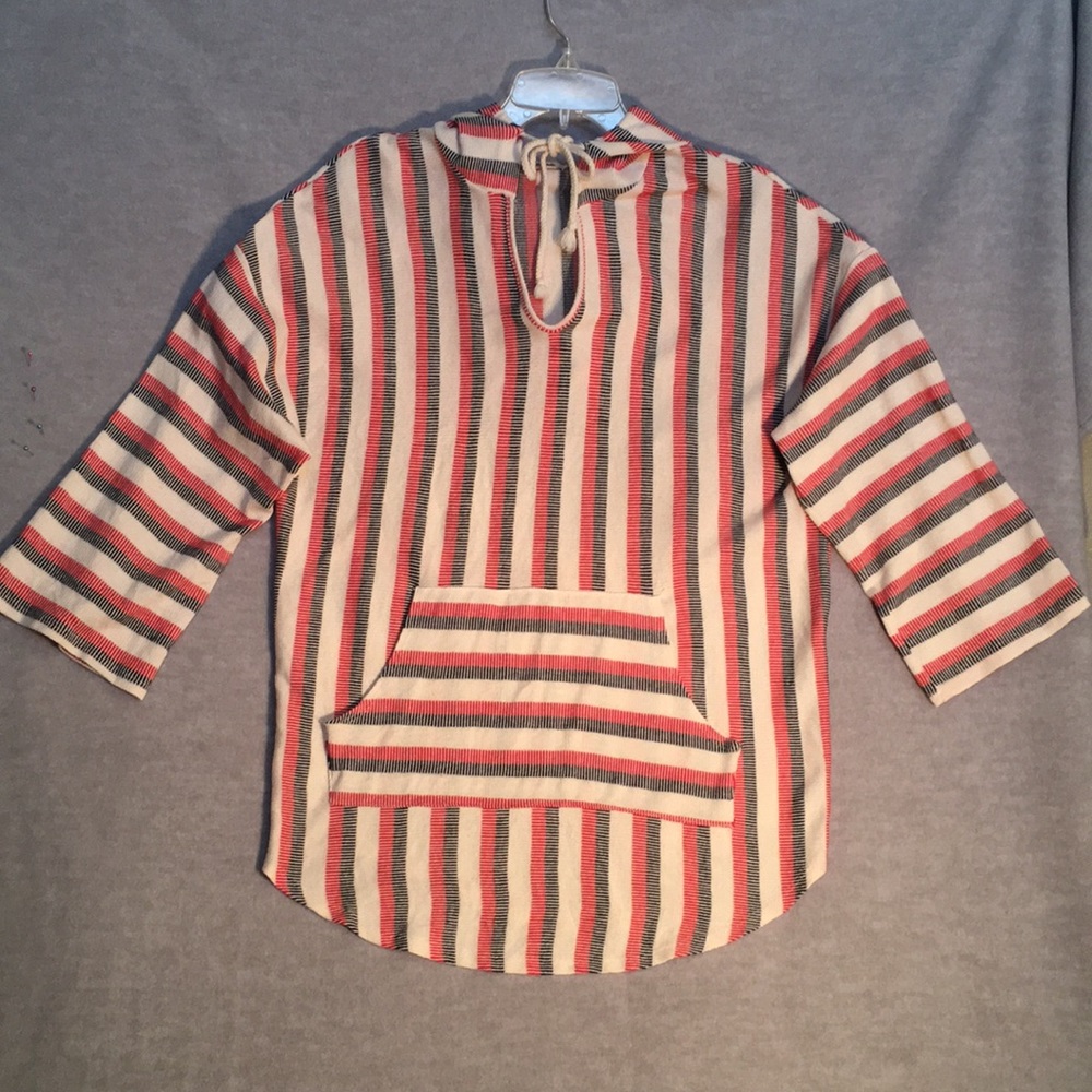 Acemi Hoodie Red White & Blue Soft Summer Weight Knit Casual Fit